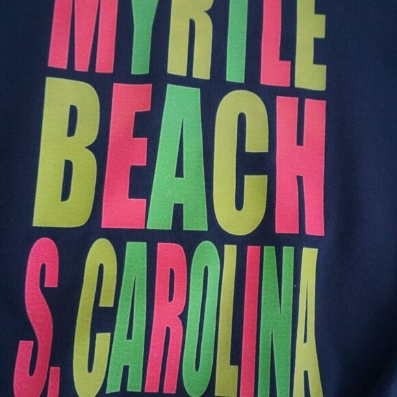 Vintage 90s Myrtle Beach south Carolina Navy Cotton Crewneck Sweater XL - Picture 7 of 10